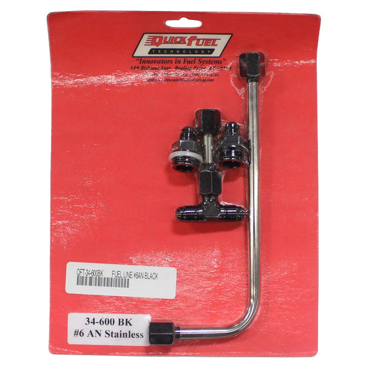 Quick Fuel QFT34-600BKQFT Fuel Line #6An Black Dual Met Block Carbs 7/8"