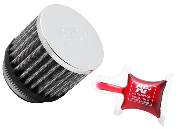 K&N Filters KNRC-1880 Universal Chrome Air Filter 2-1/16"Flg 3"Od 2-1/2"H"