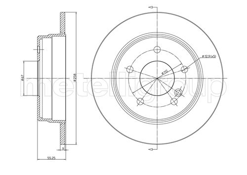 Metelli MET-DBR23-0315C Metelli Brake Rotor Mercedes Benz