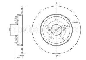 Metelli MET-DBR23-1309C Metelli Brake Rotor for Toyota