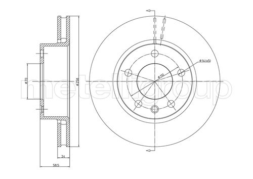 Metelli MET-DBR23-0194 Metelli Brake Rotor Opel