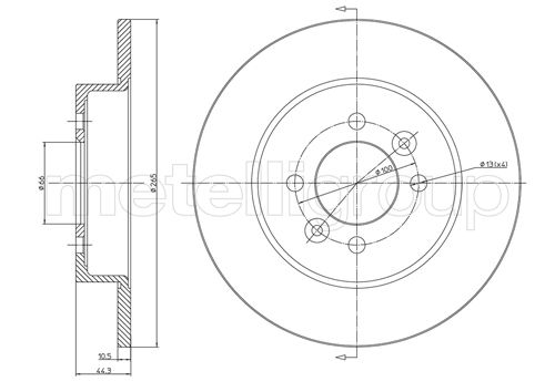 Metelli MET-DBR23-0534 Metelli Brake Rotor Renault