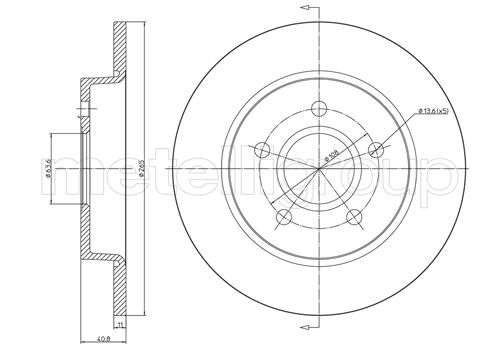 Metelli MET-DBR23-0688C Metelli Brake Rotor Ford Europe