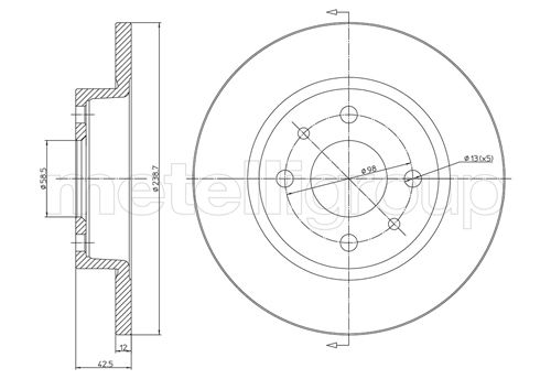 Metelli MET-DBR23-0205 Metelli Brake Rotor Lada
