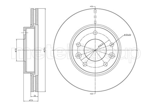 Metelli MET-DBR23-0694 Metelli Brake Rotor Kia
