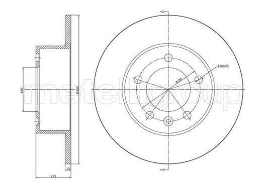 Metelli MET-DBR23-1287C Metelli Brake Rotor for Nissan / Opel / Renault