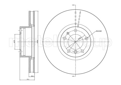 Metelli MET-DBR23-0703C Metelli Brake Rotor BMW
