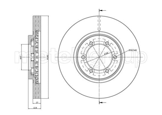 Metelli MET-DBR23-0954C Metelli Brake Rotor Hyundai