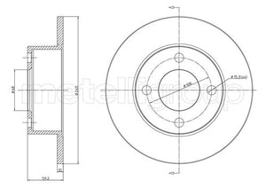 Metelli MET-DBR23-0185 Metelli Brake Rotor Audi