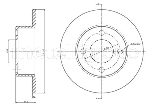 Metelli MET-DBR23-0185 Metelli Brake Rotor Audi