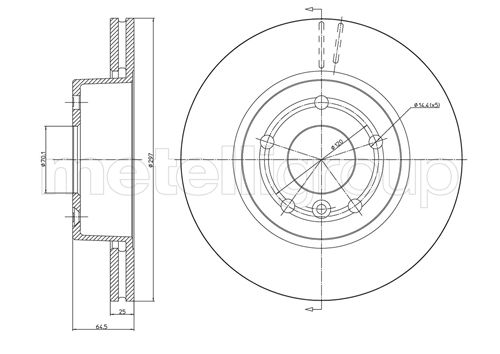 Metelli MET-DBR23-0543 Metelli Brake Rotor Land Rover