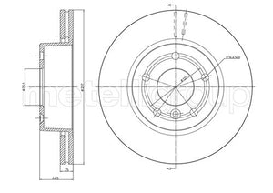 Metelli MET-DBR23-0543 Metelli Brake Rotor Land Rover