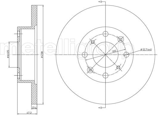 Metelli MET-DBR23-0268 Metelli Brake Rotor Rover
