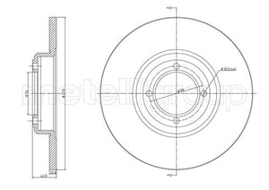 Metelli MET-DBR23-0025 Metelli Brake Rotor Peugeot / Talbot