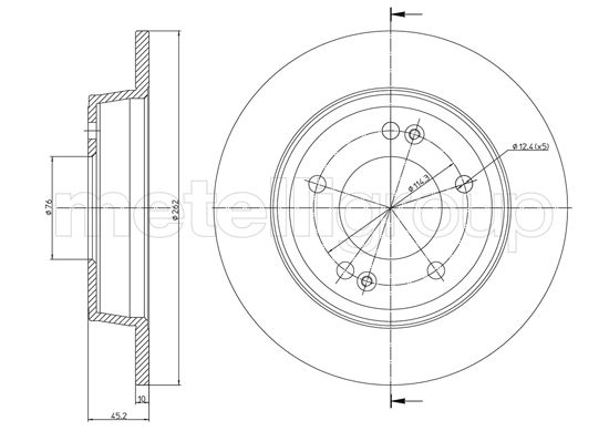 Metelli MET-DBR23-1440C Metelli Brake Rotor Hyundai / Kia