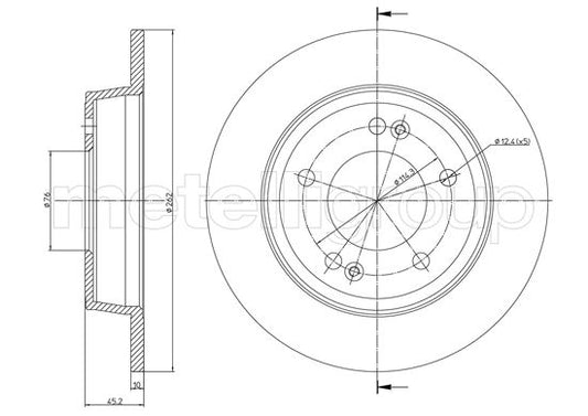 Metelli MET-DBR23-1440C Metelli Brake Rotor Hyundai / Kia