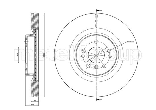 Metelli MET-DBR23-0963C Metelli Brake Rotor Mercedes Benz