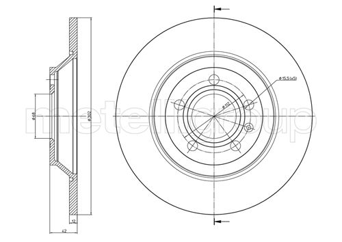 Metelli MET-DBR23-0875C Metelli Brake Rotor Audi