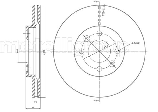 Metelli MET-DBR23-0381 Metelli Brake Rotor Saab