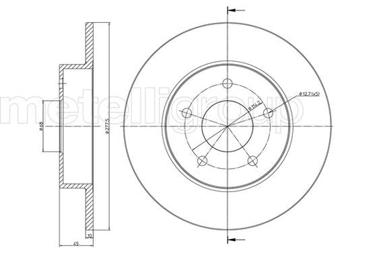 Metelli MET-DBR23-0762C Metelli Brake Rotor for Nissan