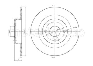 Metelli MET-DBR23-1112 Metelli Brake Rotor for Mazda