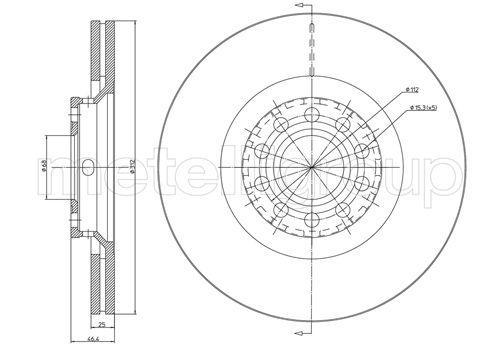 Metelli MET-DBR23-0726C Metelli Brake Rotor Audi / Seat / Skoda / VW