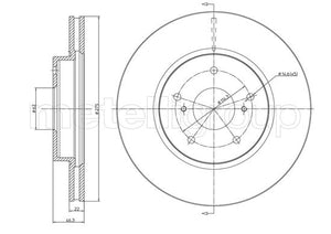 Metelli MET-DBR23-0945C Metelli Brake Rotor for Toyota