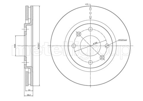 Metelli MET-DBR23-0455 Metelli Brake Rotor Peugeot
