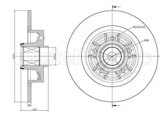Metelli MET-DBR23-1484 Metelli Brake Rotor Renault