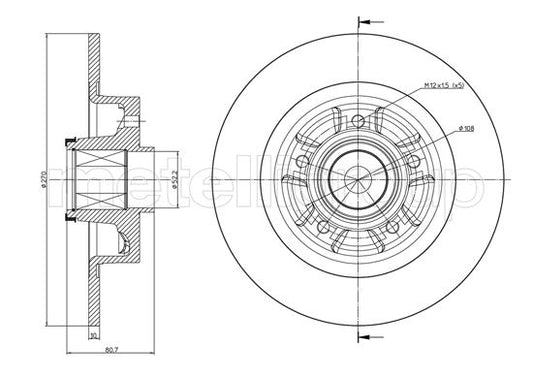 Metelli MET-DBR23-1484 Metelli Brake Rotor Renault