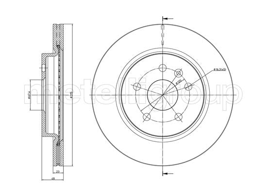 Metelli MET-DBR23-1009C Metelli Brake Rotor Opel / Saab