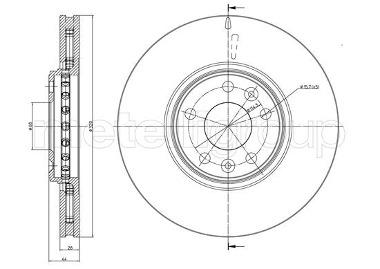 Metelli MET-DBR23-1334C Metelli Brake Rotor Renault