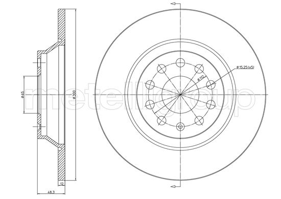 Metelli MET-DBR23-1519C Metelli Brake Rotor Audi / VW