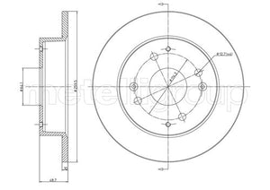 Metelli MET-DBR23-0361 Metelli Brake Rotor Honda / Rover