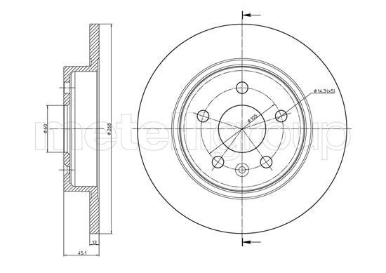 Metelli MET-DBR23-1002C Metelli Brake Rotor Chevrolet / Opel