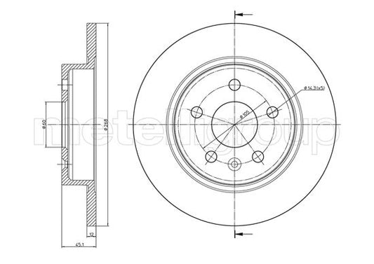Metelli MET-DBR23-1002C Metelli Brake Rotor Chevrolet / Opel