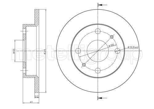 Metelli MET-DBR23-0791 Metelli Brake Rotor Daihatsu
