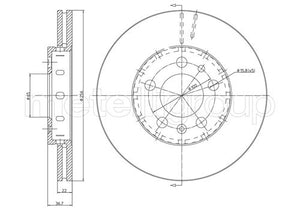 Metelli MET-DBR23-0390C Metelli Brake Rotor Audi / Seat / Skoda / VW