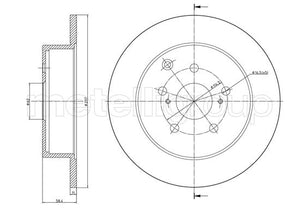 Metelli MET-DBR23-1316C Metelli Brake Rotor for Toyota