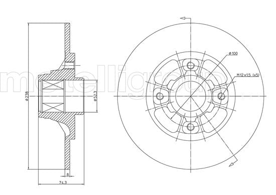 Metelli MET-DBR23-0383 Metelli Brake Rotor Renault