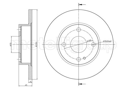 Metelli MET-DBR23-0620 Metelli Brake Rotor for Mazda