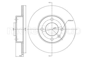 Metelli MET-DBR23-0054 Metelli Brake Rotor Audi / Seat / VW