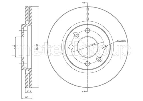 Metelli MET-DBR23-0151 Metelli Brake Rotor Renault /Lcv Truck