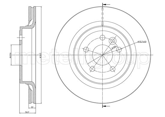 Metelli MET-DBR23-1273C Metelli Brake Rotor Volvo