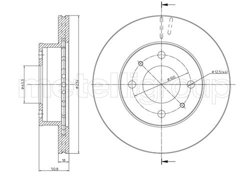 Metelli MET-DBR23-0836 Metelli Brake Rotor Hyundai