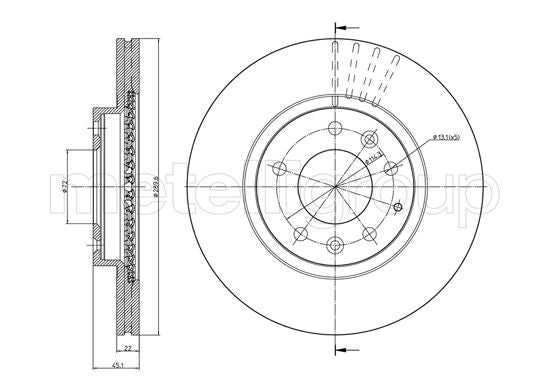 Metelli MET-DBR23-0961C Metelli Brake Rotor for Mazda