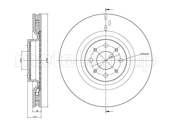 Metelli MET-DBR23-0915C Metelli Brake Rotor Lancia