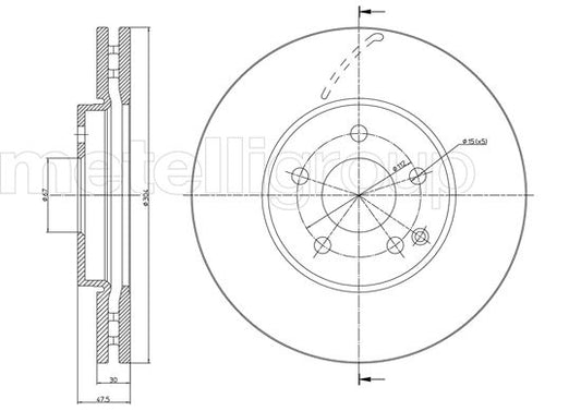 Metelli MET-DBR23-0965C Metelli Brake Rotor Mercedes Benz