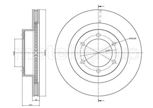 Metelli MET-DBR23-0968C Metelli Brake Rotor for Toyota
