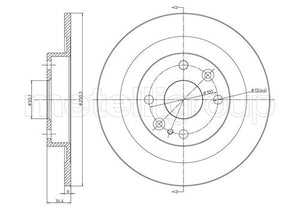 Metelli MET-DBR23-0665 Metelli Brake Rotor for Mazda